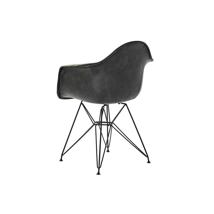 Scaun cu Mânere DKD Home Decor Gri închis Metal 64 x 59 x 84 cm