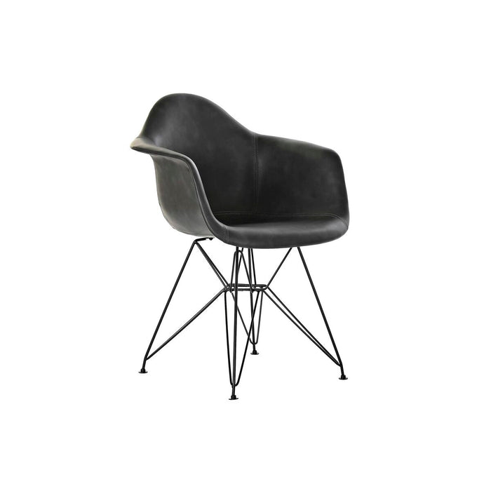 Scaun cu Mânere DKD Home Decor Gri închis Metal 64 x 59 x 84 cm