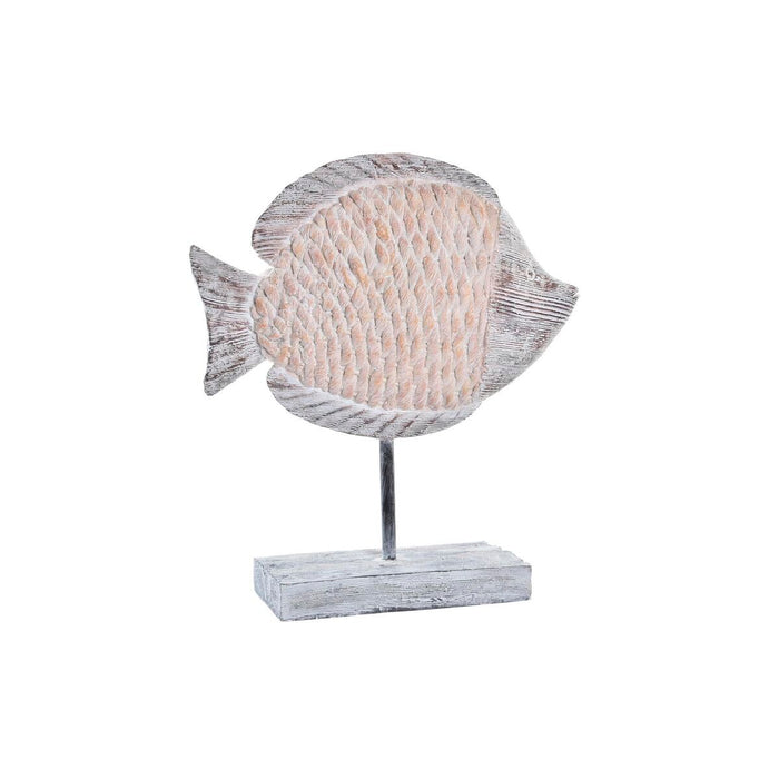 Figură Decorativă DKD Home Decor 27,4 x 9 x 32 cm Natural Gri Pește Mediterană