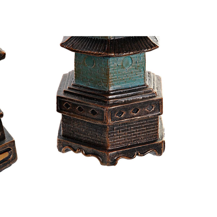 Figură Decorativă DKD Home Decor 15 x 17 x 50 cm Turquoise Oriental (2 Unități)