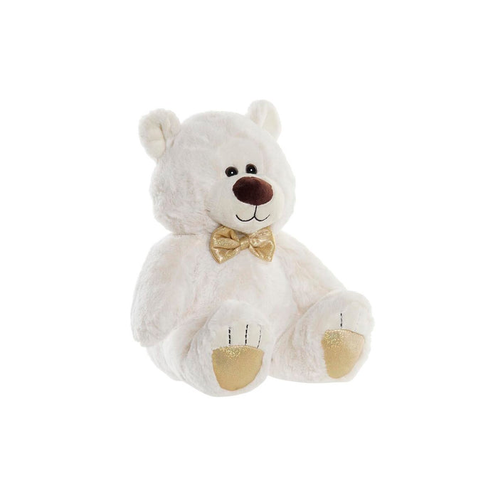 Urs de Pluș DKD Home Decor Papion Alb Auriu* Metal Infantil Urs 30 x 40 cm 30 x 30 x 36 cm