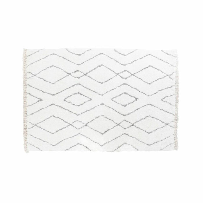 Covor DKD Home Decor Alb Gri Romb Scandi Ø 9,4 cm 120 x 180 x 3 cm