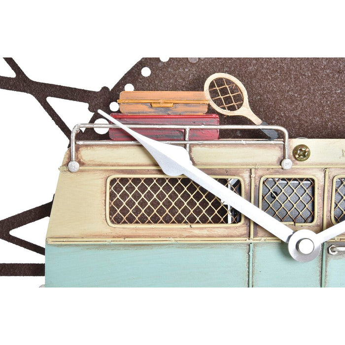 Ceas de Perete DKD Home Decor Furgonetă 34 x 3,5 x 32,5 cm Roșu Metal Celeste Vintage (2 Unități)