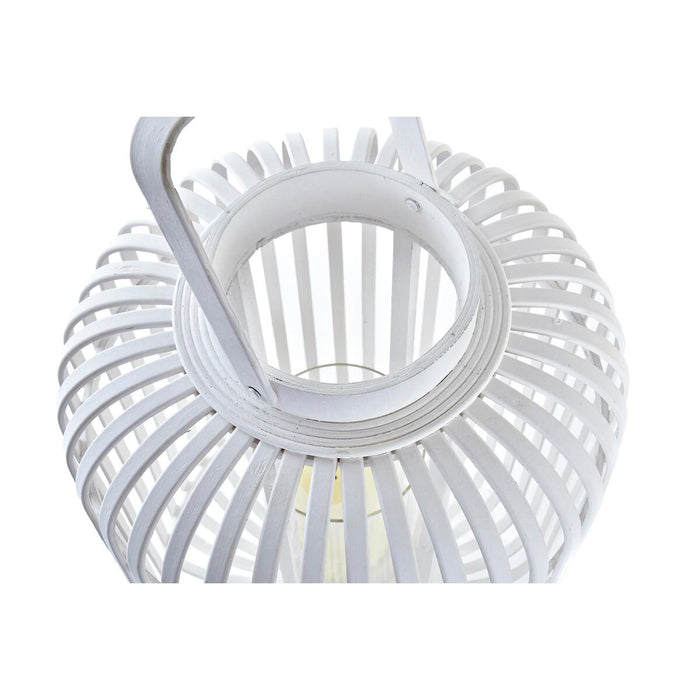 Lucerna DKD Home Decor Geam Alb Bambus (28 x 28 x 47 cm)