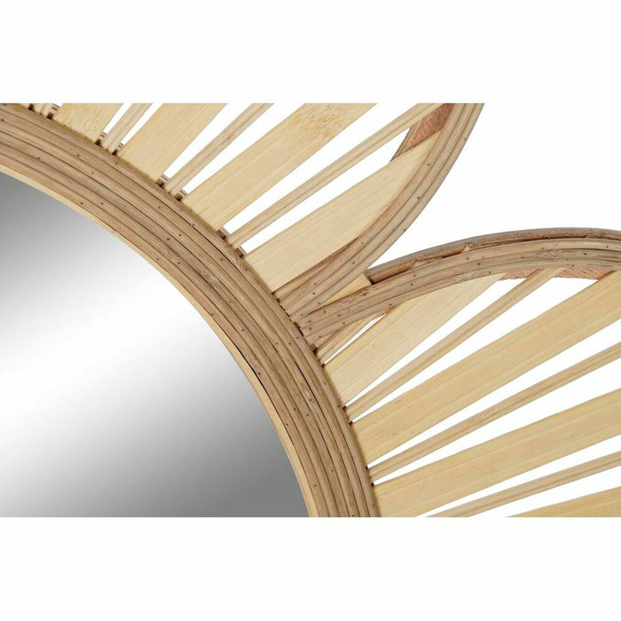 Oglindă de perete DKD Home Decor Floare Natural Maro 100 x 3 x 100 cm Bambus Bali