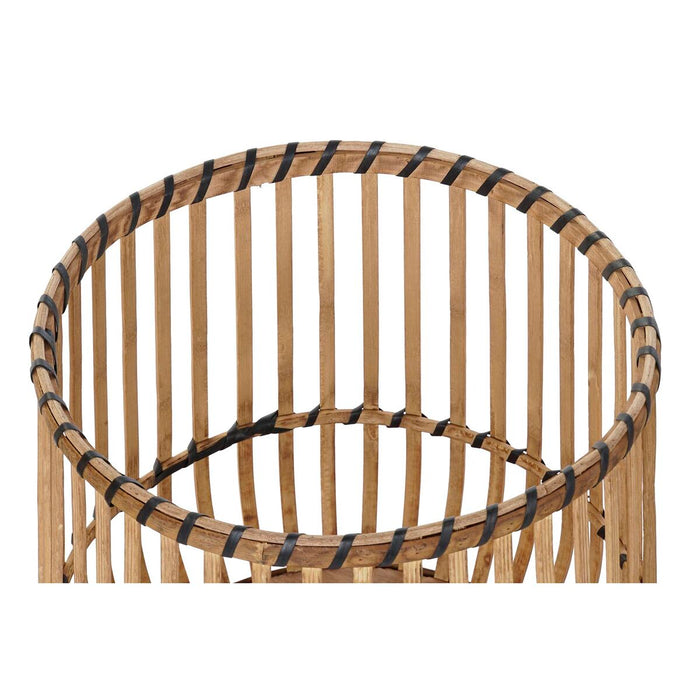Set de ghivece DKD Home Decor Maro Negru Natural Bambus Bali 43 x 43 x 48 cm
