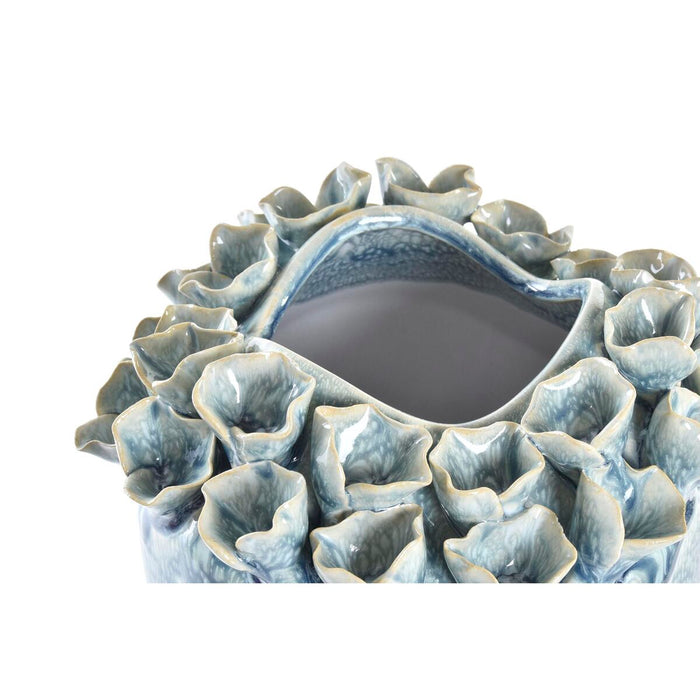 Vază DKD Home Decor 20 x 20 x 30,5 cm 22 x 22 x 33 cm Roz Turquoise Gresie Modern Cu descărcare (2 Unități)