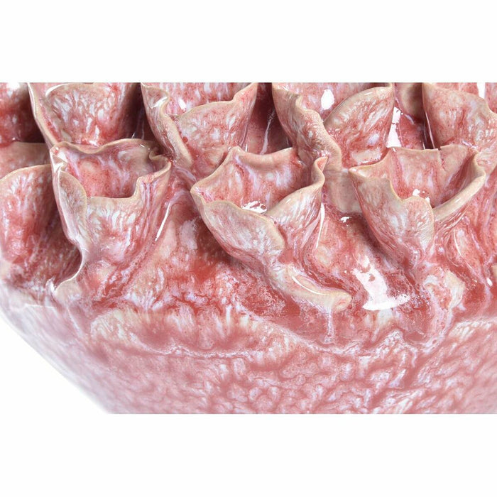 Vază DKD Home Decor Roz Turquoise Gresie Floare Mediterană 20 x 20 x 13 cm 22 x 22 x 13 cm (2 Unități)