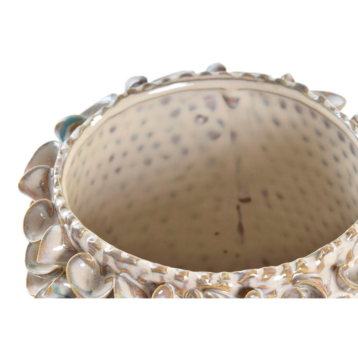 Vază DKD Home Decor 17 x 17 x 19 cm Porțelan Maro Mediterană