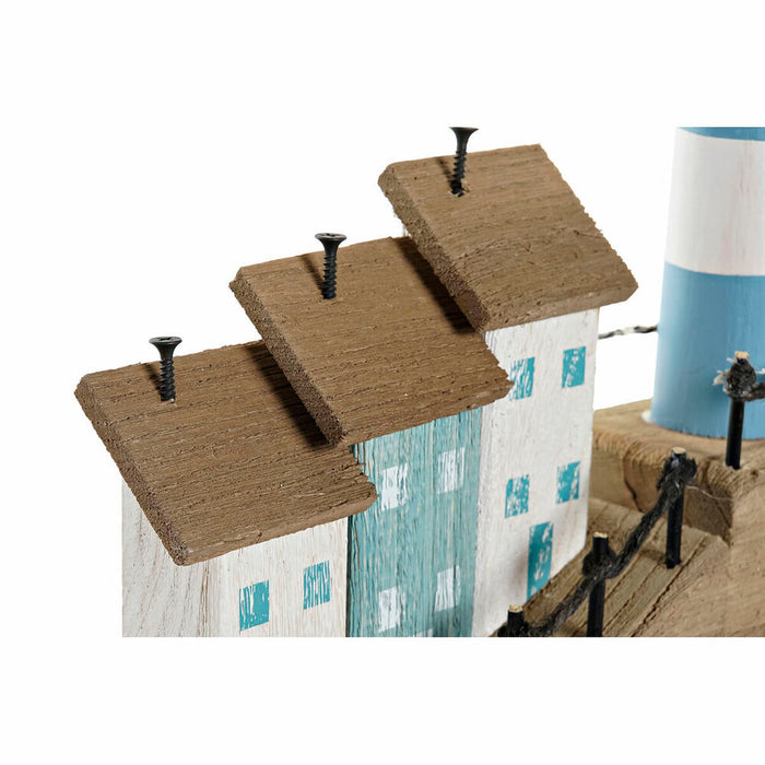 Figură Decorativă DKD Home Decor 24 x 8 x 30 cm Natural Albastru Far Mediterană