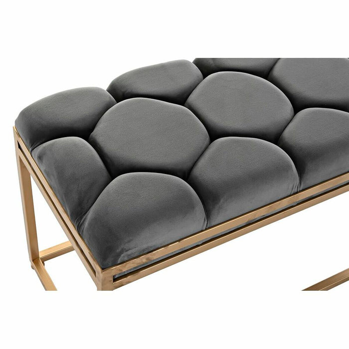 Banchetă DKD Home Decor   Auriu* Gri închis Poliester Metal 100 x 40 x 50 cm