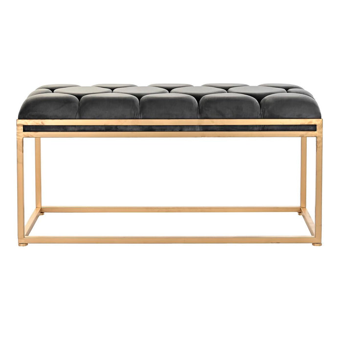 Banchetă DKD Home Decor   Auriu* Gri închis Poliester Metal 100 x 40 x 50 cm
