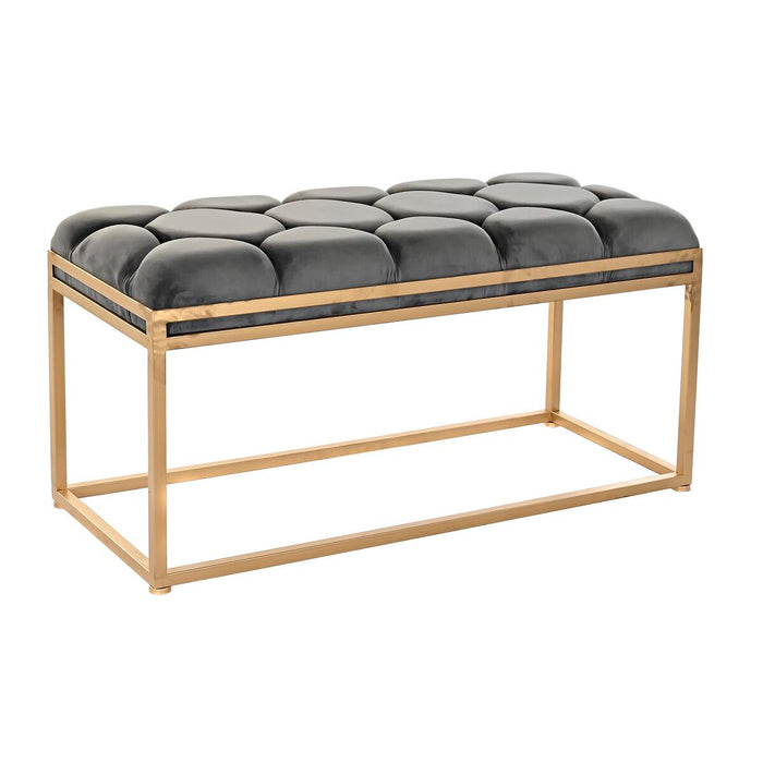 Banchetă DKD Home Decor   Auriu* Gri închis Poliester Metal 100 x 40 x 50 cm