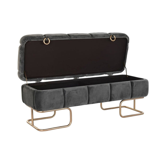 Banchetă DKD Home Decor   Gri Metal 125 x 46 x 50 cm