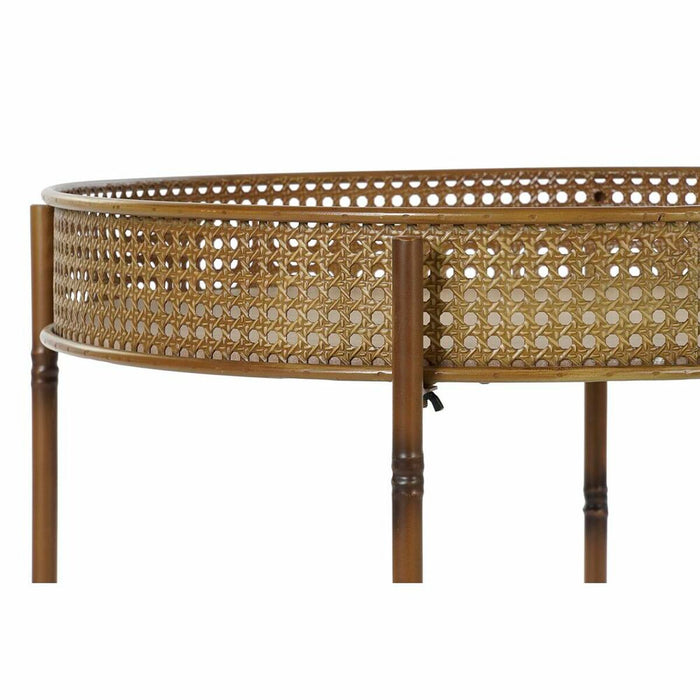Masa laterală DKD Home Decor 59 x 59 x 50 cm Natural Metal
