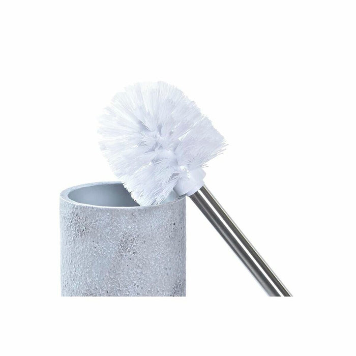 Perie pentru toaletă DKD Home Decor Gri Argintiu Oțel inoxidabil Цимент Scandi 10 x 10 x 40 cm