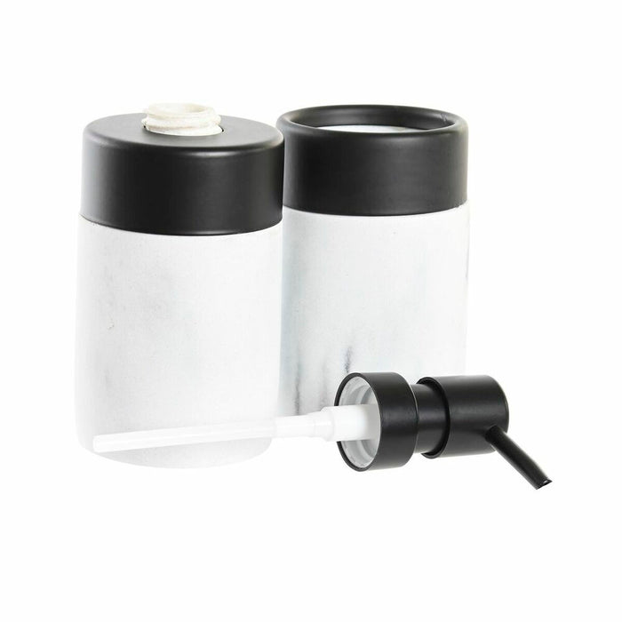Set de Baie DKD Home Decor Alb Negru Alb/Negru Metal Rășină Modern 7,2 x 7,2 x 16,4 cm