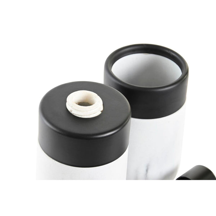 Set de Baie DKD Home Decor Alb Negru Alb/Negru Metal Rășină Modern 7,2 x 7,2 x 16,4 cm