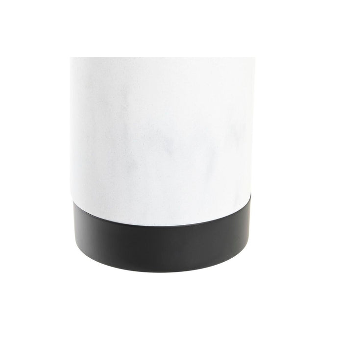 Perie pentru toaletă DKD Home Decor Alb Negru Alb/Negru Metal Rășină Oțel inoxidabil Marmură Modern 30 x 40 cm 10 x 10 x 37,4 cm