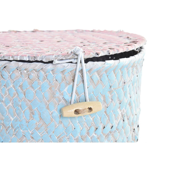 Set de Coșuri DKD Home Decor Metal Mediterană Boho 30 x 40 cm 20 x 20 x 12 cm