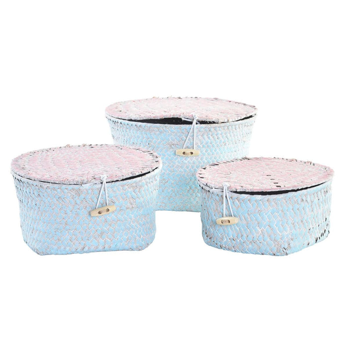 Set de Coșuri DKD Home Decor Metal Mediterană Boho 30 x 40 cm 20 x 20 x 12 cm