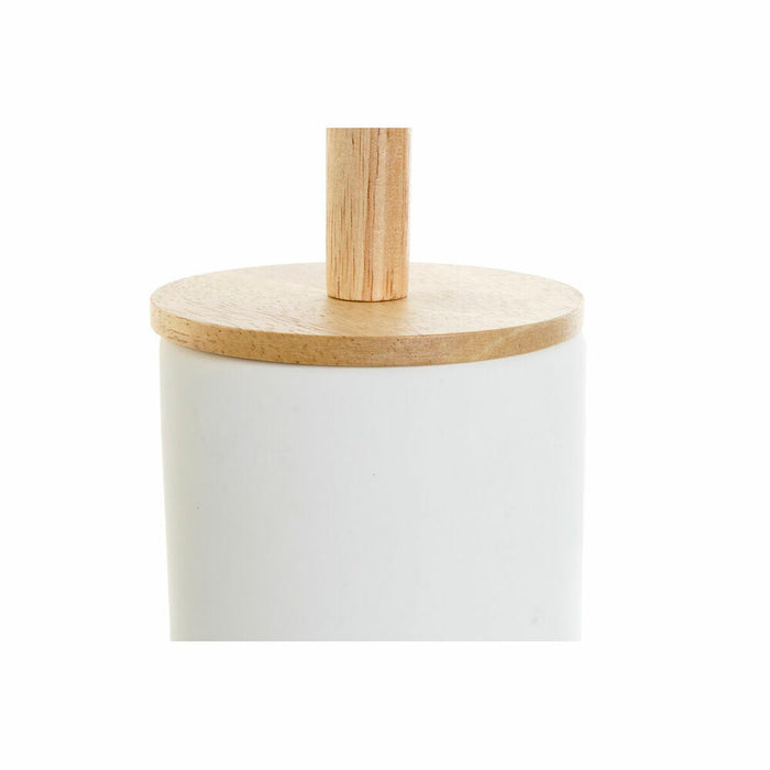 Perie pentru toaletă DKD Home Decor 10 x 10 x 38 cm Natural Alb Gresie