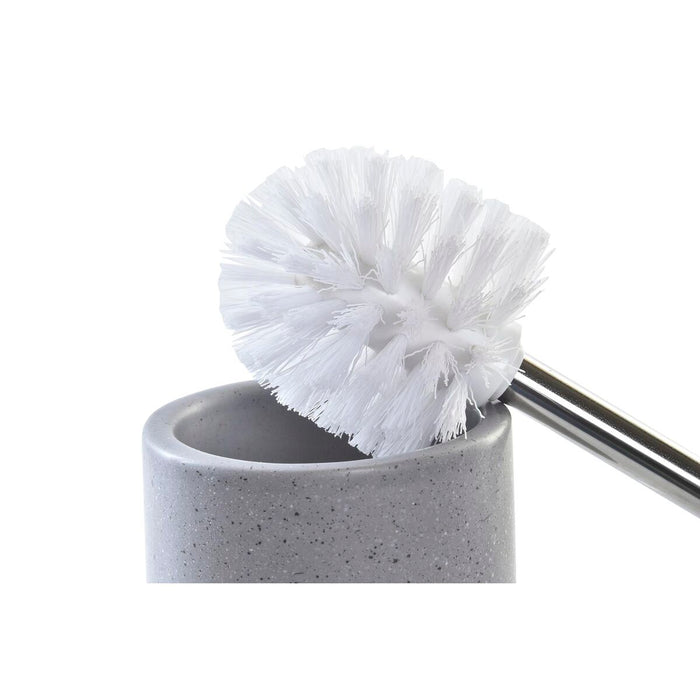 Perie pentru toaletă DKD Home Decor Gri Roz Argintiu Roz deschis Metal Aluminiu Dolomite Urban 9,8 x 9,8 x 39 cm (2 Unități)