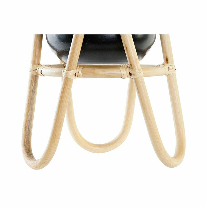 Ghiveci DKD Home Decor Natural Negru Metal Colonial Bambus (26 x 26 x 40 cm)