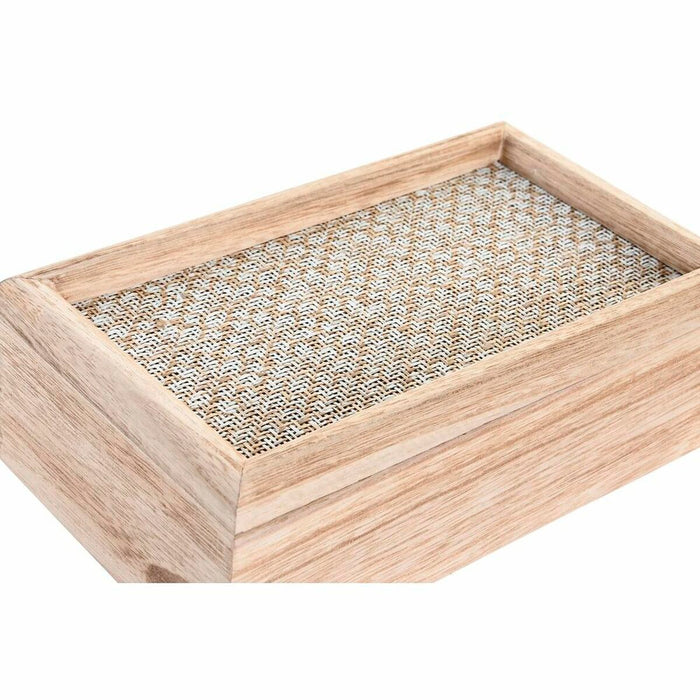 Set de Cutii Decorative DKD Home Decor Natural Lemn MDF 24 x 14 x 8 cm (2 Unități)