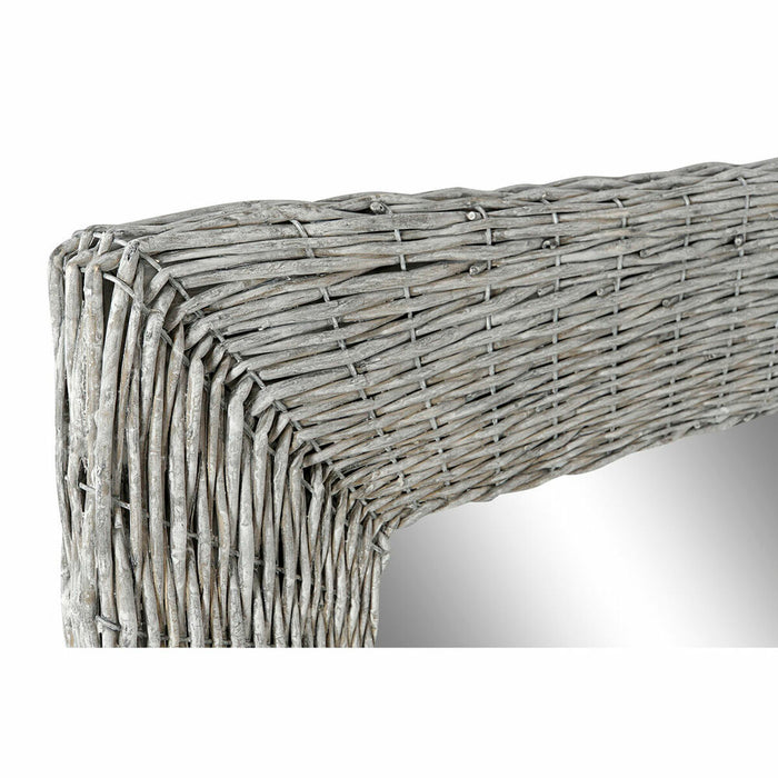 Oglindă de perete DKD Home Decor Oglindă Gri răchită Cottage (87 x 4 x 147 cm)