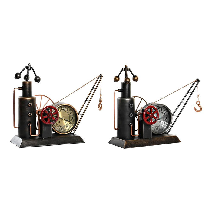 Stolní hodiny DKD Home Decor 40,5 x 15 x 32,5 cm Argintiu Auriu* Fier Vintage (2 Unități)