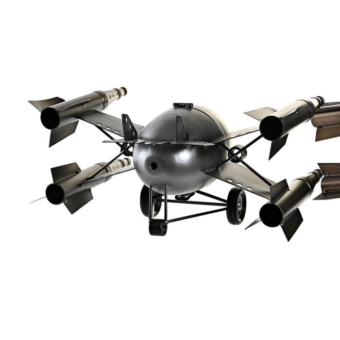 Stolní hodiny DKD Home Decor 38,5 x 28 x 19,5 cm Argintiu Auriu* Fier Loft (2 Unități)