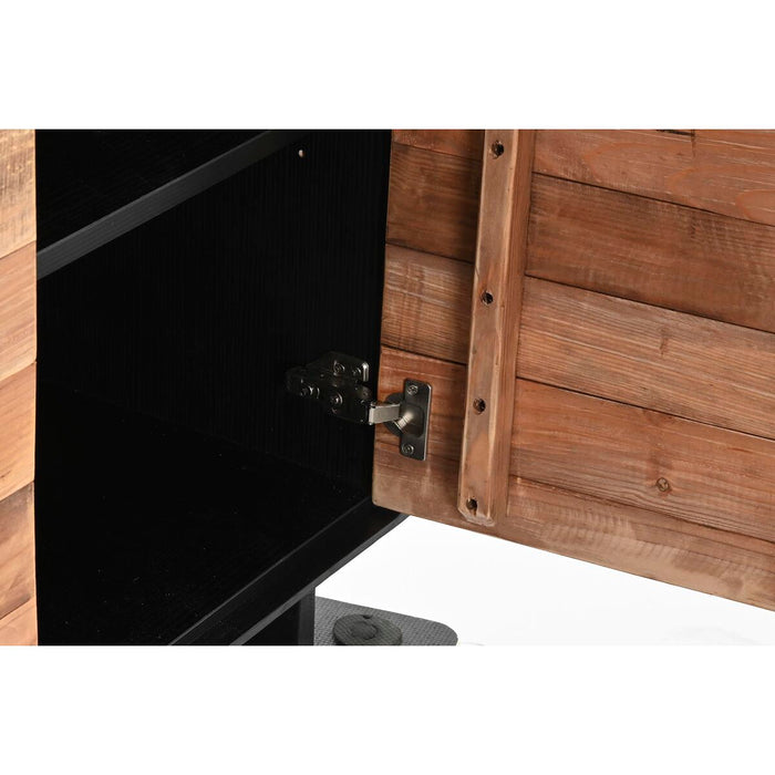 Servantă DKD Home Decor   Lemn Pin Lemn Reciclat Negru Multicolor Natural 180 x 48 x 76 cm