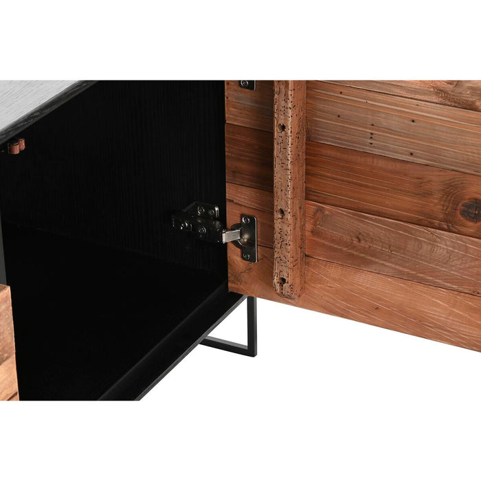 Mobilă TV DKD Home Decor 144,5 x 40 x 51 cm Negru Portocaliu Lemn Reciclat Pin