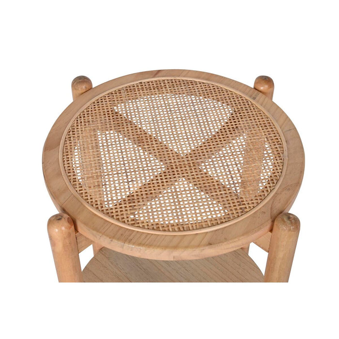 Masa laterală DKD Home Decor Natural Ratan Lemn de paulownia (38 x 38 x 54,5 cm)