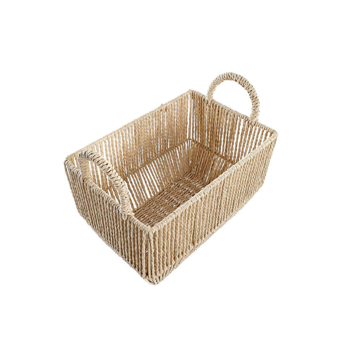 Set de Coșuri DKD Home Decor Metal Fibră naturală (40 x 30 x 25 cm)