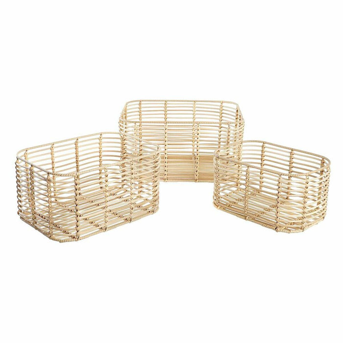 Set de Coșuri DKD Home Decor Metal polipropilenă 40 x 30 x 20 cm Boho