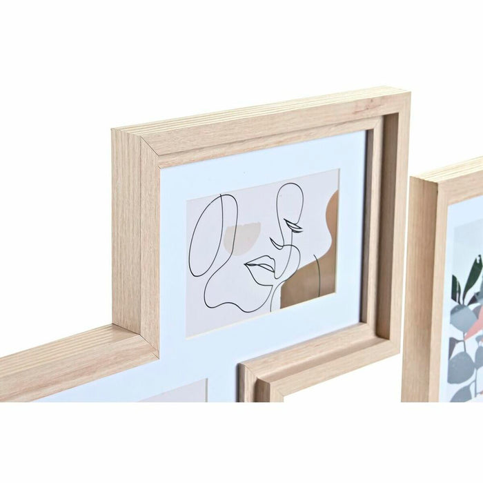 Ramă foto de Perete DKD Home Decor Urban Geam Natural Multicolor Lemn MDF (40 x 1,5 x 50 cm)