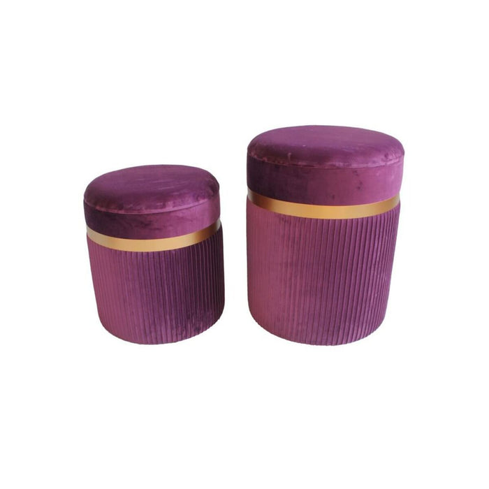 Suport pentru Picioare DKD Home Decor Poliester MDF Bordo (39 x 39 x 49 cm)