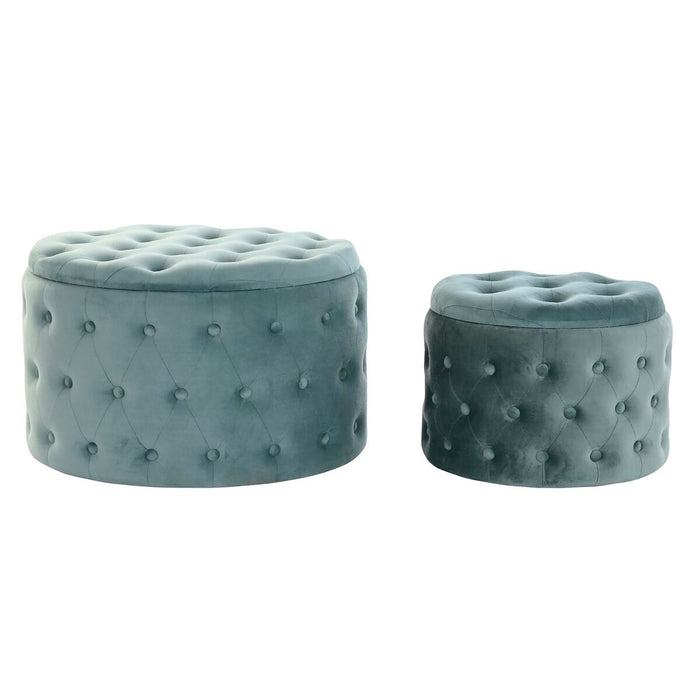 Suport pentru Picioare DKD Home Decor Verde Lemn MDF Кадифе 70 x 70 x 42 cm