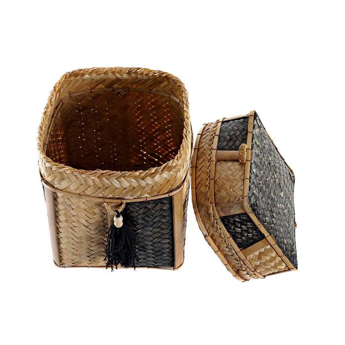 Set de Coșuri DKD Home Decor Natural 33 x 33 x 40 cm Bambus 32 x 32 x 40 cm Boho