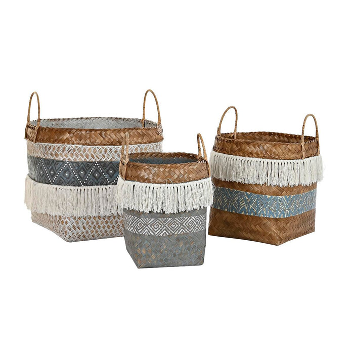 Set de Coșuri DKD Home Decor 49 x 49 x 57 cm Bambus Boho
