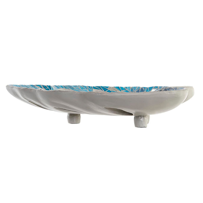 Decorațiune pentru Centrul Mesei DKD Home Decor 43 x 36 x 9 cm Albastru Verde 45 x 36 x 9 cm Frunza a unei plante