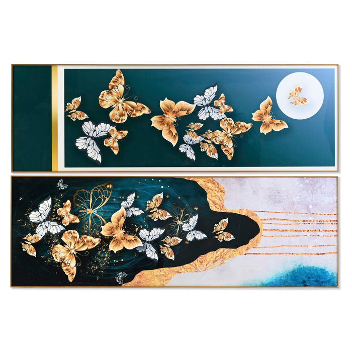 Tablou DKD Home Decor 180 x 3 x 60 cm Fluturi (2 Unități)
