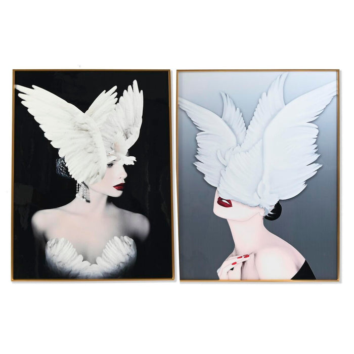 Tablou DKD Home Decor Pene 60 x 3 x 80 cm Modern (2 Unități)