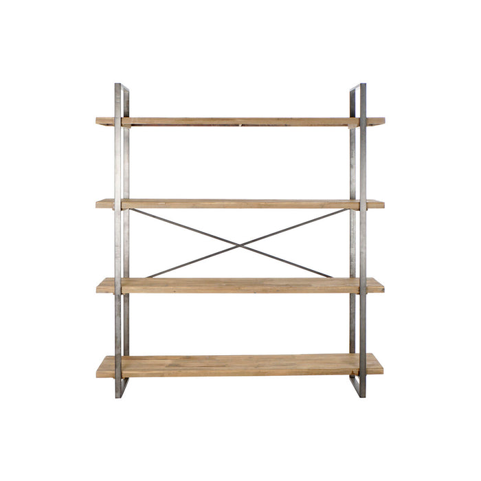 Raft DKD Home Decor Negru Natural Maro Metal Brad Lemn Reciclat 160 x 37 x 180 cm