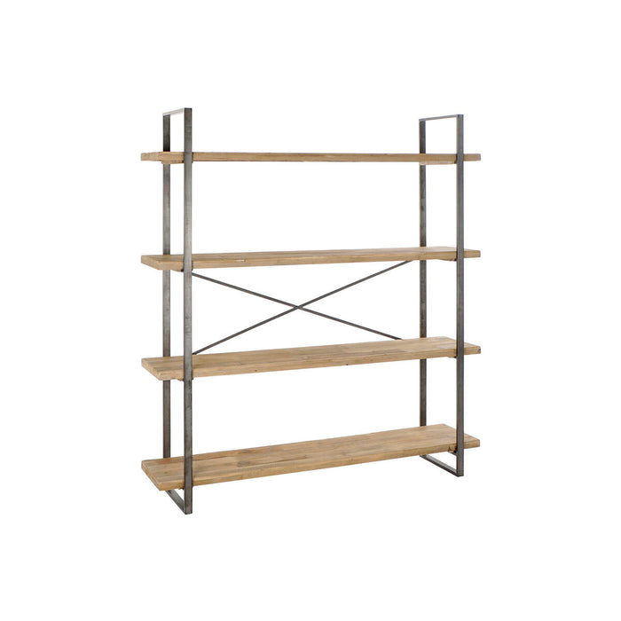 Raft DKD Home Decor Negru Natural Maro Metal Brad Lemn Reciclat 160 x 37 x 180 cm