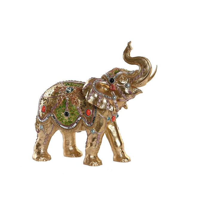 Figură Decorativă DKD Home Decor 33 x 15,5 x 31 cm Elefant Auriu* Colonial