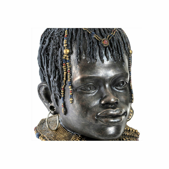 Figură Decorativă DKD Home Decor Africană 26 x 20 x 42 cm Negru Bej Colonial (2 Unități)