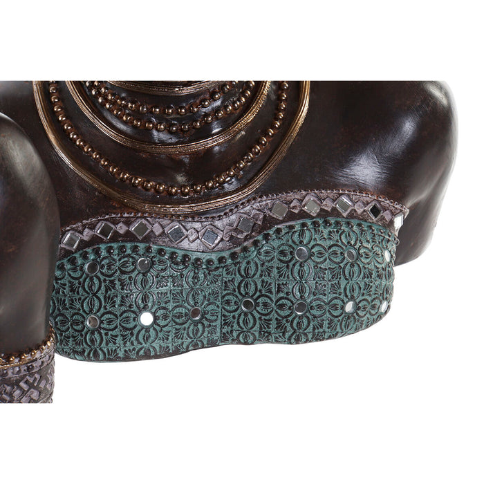 Figură Decorativă DKD Home Decor 24 x 18 x 36 cm Argintiu Auriu* Colonial Africană (2 Unități)